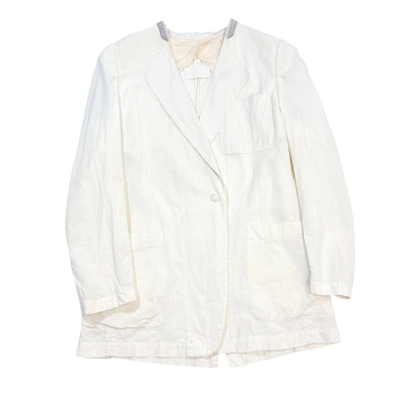 MARTIN MARGIELA Spring 2003 White Cotton Blazer Jacket Made in Italy 44 Maison